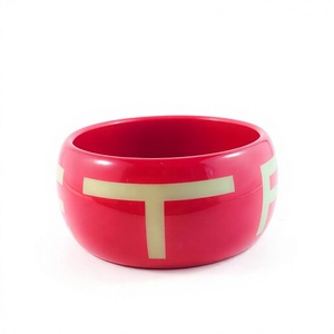 A to Z Letters <b>Red</b> Round Resin Bangles Jewelry Alphabet Pattern Unique Artistic Fashion Handmade Jewelry Gifts Home Decoration - Product Image 1
