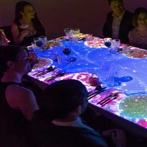 Interactive 360-Degree Wall Immersive Projector Room Creative Restaurant Experience Immersive Restaurant Projection