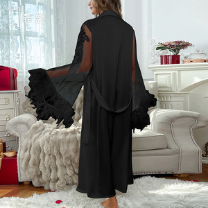 Lencería Sexy de Plumas de Alta Calidad C847 para Mujer Madura, Vestido Largo Erótico, Túnica de Encaje, Ropa de Dormir Exótica - Product Image 5