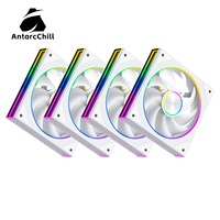 Ventilador de Chasis AntarcChill Blanco de 120 mm, Alto Flujo de Aire, Rodamiento Fluido PWM, Ultra Silencioso, Refrigeración para Computadora, Disipador de Calor de Plástico OEM, 4 Pines