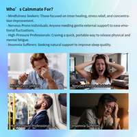 Appareil de méditation portable léger à suspendre au cou, avec vibrations de rythme cardiaque et bruit blanc pour la relaxation du sommeil BS102