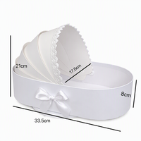 Boîte cadeau haut de gamme en forme de berceau pour fleurs, en matériaux recyclés, papier couché, avec nœud papillon, pour la Saint-Valentin et les anniversaires de bébé