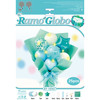 Kit de 25 ballons en latex DIY avec étoiles en aluminium, confettis, lumières LED et papier d'emballage – Décoration de fête pour anniversaire et Saint-Valentin