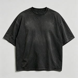 T-shirts pour hommes personnalisés, effet délavé, haute qualité, en coton peigné doux, coupe ample, impression numérique - Product Image 6
