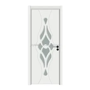 2022 JINY PVC skin door glass solid material entrance room front door