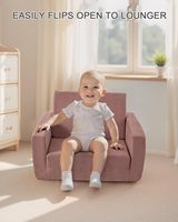 Canapé en mousse de haute qualité de l'usine OEM Canapé pour enfants 2-en-1 Canapé souple pour bambins Pliable Vert Chaise longue confortable pour la sieste et jouer au sommeil