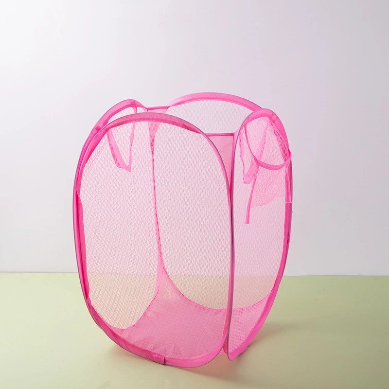 Foldable nylon mesh pop-up organization storage household candy color Home family storage Toy container Laundry basket bag
