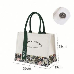 Huahao Customised Print Pocket and Canvas Shopping Bag White Jute Tote Bag With Streamer Logo Reusable for Travel or Gift - Product Image 6