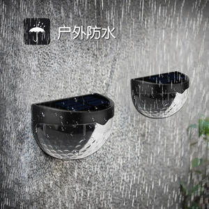 Lámpara Solar Semicircular de Pared con 6 LED, Impermeable para Exteriores, Jardín, Valla, Patio, en Negro, Blanco, Luz Cálida y Arcoíris - Product Image 3