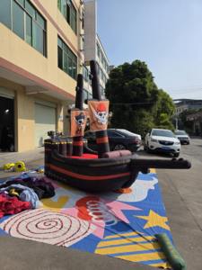 QIQU - Barco Pirata Inflable Gigante de 4 Metros de Largo, de Tela Oxford 210D con Ventilador, para Eventos, Publicidad Premium - Product Image 3
