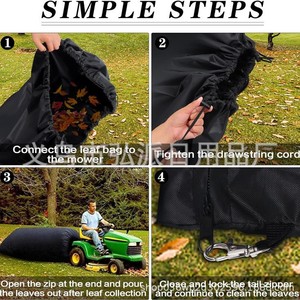 Sac de collecte de feuilles de jardin 200x137cm noir pour le stockage des déchets de tracteur de pelouse - Product Image 5