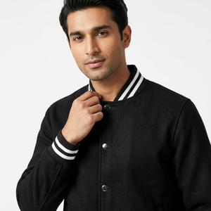 Veste universitaire en laine de haute qualité avec manches en cuir, veste bomber, veste pour homme - Product Image 1