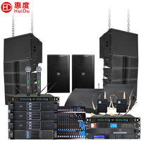 Sistema de Altavoces Line Array Profesional Dual de 10 Pulgadas, Conjunto Completo PA con Subwoofer, Amplificador, Mezclador DSP, 8 Ohmios, 800W RMS para Escenarios de Conciertos