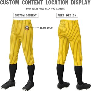 <b>Men's</b> Baseball <b>Knickers</b> Pinstripes Custom Logo Breathable Polyester Pants - Product Image 4
