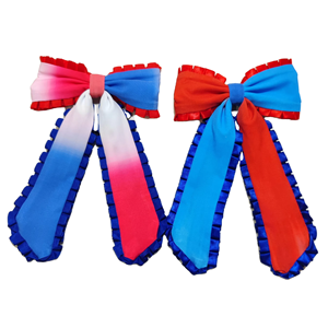 Patriottische Vlag Lint Rand Lang Staart Haar Gebonden Strik Lange Staart Strik Stijl Blauw Geruit Lint Rand Lang Staart Haar Gebonden Strik Voor Meisjes - Product Image 5