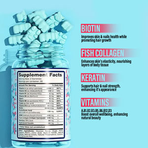 OEM Biotina Colágeno Mujer Multivitaminas Vegano Cabello Vitamina <span class=keywords><strong>Gummy</strong></span> Candy <span class=keywords><strong>Bear</strong></span> Colágeno - Product Image 4