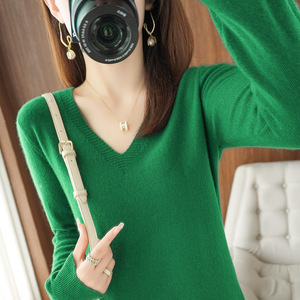 Suéter de Mujer Otoño Invierno 2025, Jersey de Punto con Cuello en V, Ajustado, Suave, Básico - Product Image 6