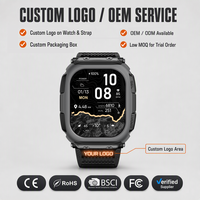 Montre connectée carrée avec boussole, suivi de la fréquence cardiaque et de la forme physique, GPS Android, surveillance de la santé, logo personnalisé ODM/OEM, faible MOQ