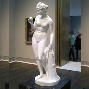 Venus di balneazione in <span class=keywords><strong>pietra</strong></span> bianca a grandezza naturale del giardino con <span class=keywords><strong>la</strong></span> statua della mela - Product Image 2