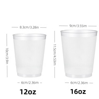 Gobelets en plastique givré personnalisables avec logo, 16oz/12oz, réutilisables pour mariages, fêtes, réunions de famille, camping, sans BPA