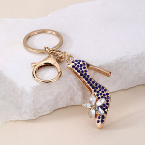 Pendant Diamond Hollow Heels Metal Backpack Keychain Cute Creative Small Gifts High-heeled Shoes Rhinestone <b>Key</b> <b>Chains</b> for Women - Product Image 3