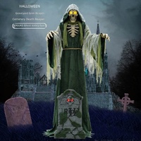 Décorations et accessoires sensoriels d'Halloween pour extérieur, électrique et mécanique, avec Grim Reaper oscillant pour cimetière, maison hantée et salle d'évasion