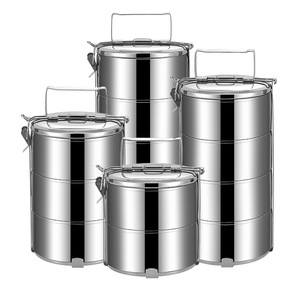 FIAMBRERA DE ACERO INOXIDABLE SS304 DE GRADO ALIMENTICIO PORTADOR DE ALIMENTOS ALMACENAMIENTO MULTI CAPAS CONTENEDOR DE ALIMENTOS - Product Image 1