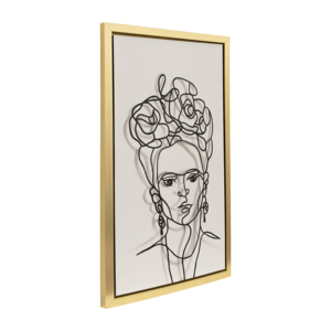 Modern Squared <b>Framed</b> <b>Canvas</b> Wall Art Elegant Face Design For Living Room Or Dining - Product Image 1