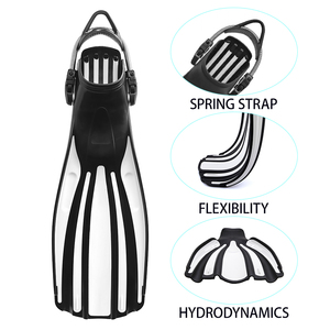 ยางซิลิโคนสำหรับดำน้ำลึกมีครีบยาวปรับแต่งได้สายรัดสปริงได้รับการรับรอง ODM สำหรับดำน้ำตื้นแบบมืออาชีพ - Product Image 4