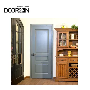 Manufacturers Customized Solid Africa Mahogany 3 Panel Design Solid Wood Interior Door