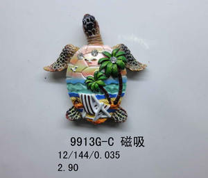 उच्च गुणवत्ता बहुरंगा Pearlized सुंदर कछुआ आकार Polyresin स्मारिका चुंबक - Product Image 4