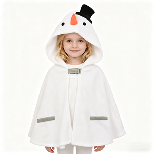 Linda Capa con Capucha de Muñeco de Nieve para Niños, Disfraz de Felpa Blanca con Nariz de Zanahoria - Product Image 6
