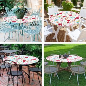 Vòng được trang bị Khăn trải bàn với cạnh đàn hồi, 100% không thấm nước dầu bằng chứng nhựa bảng bìa, <span class=keywords><strong>Vinyl</strong></span> flannel ủng hộ Khăn trải bàn - Product Image 3