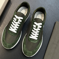 Baskets Homme Rétro en Daim Patchwork, Tige Mixte, à Lacets, Chaussures de Sport Décontractées, Légères et Épaisses, Style Italien, Luxe Original