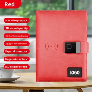 Cross-Border Hot Selling Fingerprint Lock MP4 Video Player <b>Notepad</b> Wireless Charging Notebook High-End Business Set Gift - Product Image 6
