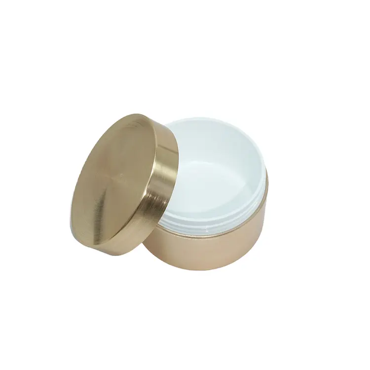 Vendita diretta della fabbrica 50g oro rotondo crema cosmetica in alluminio lattina per l'imballaggio cosmetico