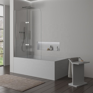 Pantalla de <span class=keywords><strong>ducha</strong></span> de vidrio templado plegable para puerta de <span class=keywords><strong>ducha</strong></span> de bañera a la venta - Product Image 2