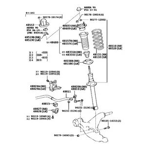 Sistema de suspensión de repuesto para coche, amortiguador de eje delantero LHD, para TOYOTA Mark x, años 48520 a 80167