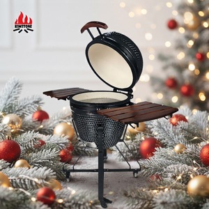 Kimstone Cerámica para Exteriores, Parrilla Redonda de Carbón, <span class=keywords><strong>Kamado</strong></span> <span class=keywords><strong>Joe</strong></span>, Ahumador de Barbacoa Portátil Ajustable para Fiestas, Uso Doméstico, 21 Pulgadas - Product Image 5