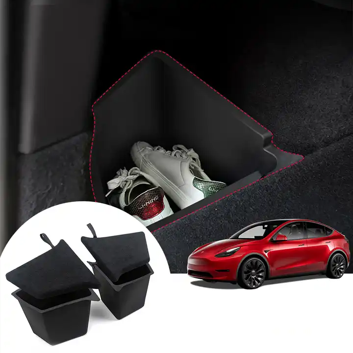 Tesla Model Y Rear Trunk Organizer Storage Boxes With Lids Side Storage  Protector Packets Odorless Side Storage Bins For Model Y - Buy Model Y  Trunk