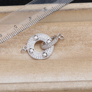 Wenchi DIY S925 Plaqué Argent Sterling Boucle Perle Naturelle Collier Bracelet Chaîne de Pull Boucle Circulaire Modèle 25041 Chine - Product Image 2