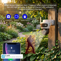 Caméra PTZ solaire 4G avec double objectif 3MP, batterie 10000mAh, enregistrement 24/7, faible consommation d'énergie, caméra de sécurité extérieure pour la maison, pas besoin de Wi-Fi