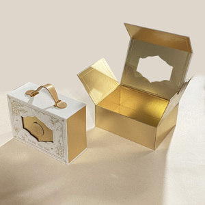 Tùy Chỉnh Thanh Lịch Nhung Rượu Vang Ngà Vàng Cắt Cô Dâu Hộp Giấy Với PU Xử Lý Chữ Ký Đồ Trang Sức Quà Tặng Bao Bì Hộp Ủng hộ Đám Cưới - Product Image 3