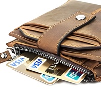 Dompet Kulit Mewah Kapasitas Besar Pria, Dompet Kulit Mewah Merek Terkenal dengan Ritsleting Panjang, Dompet Kapasitas Besar, Dompet Penyimpan Kartu Pemblokir Rfid