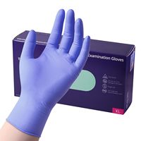 Gants de salle blanche antidérapants confortables écrans tactiles sans danger pour la sécurité de travail gants en nitrile jetables violets 5mil