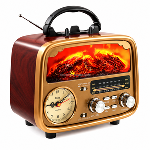 ELETREE YG-6031BTS Vintage Kamin BT-Lautsprecher Radio FM AM SW Solar Aufladbar Uhr USB TF MP3-<span class=keywords><strong>Player</strong></span> - Product Image 1