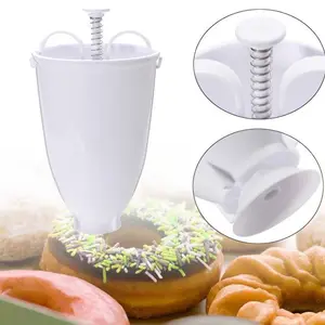 OEM dispensador de plástico para fazer donuts, mini molde para donuts, molde para waffles, molde para waffles árabe, fácil e rápido, ferramentas DIY para fritar sobremesas