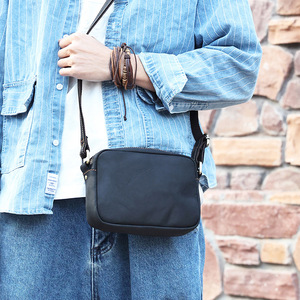 Dujiang Men's Genuine Leather Shoulder Bag Small <b>Square</b> Crossbody Solid Color Wear-Resistant Fashionable Everyday Outfits - Product Image 2