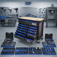 Chariot à outils robuste RT TOOL OEM/ODM à 12 tiroirs avec outils, armoire à roulettes en acier, poste de travail mobile pour la réparation automobile
