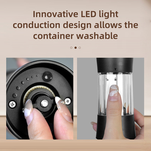 Juego de Saleros y Pimenteros Automáticos con Sensor de Gravedad, Funciona con Pilas, Molinillo de Pimienta para Mesa con Luz LED - Product Image 5